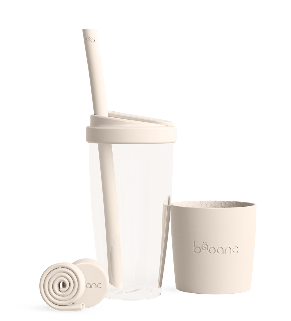neutral beige cream white 16 oz 500ml reusable cup and straw