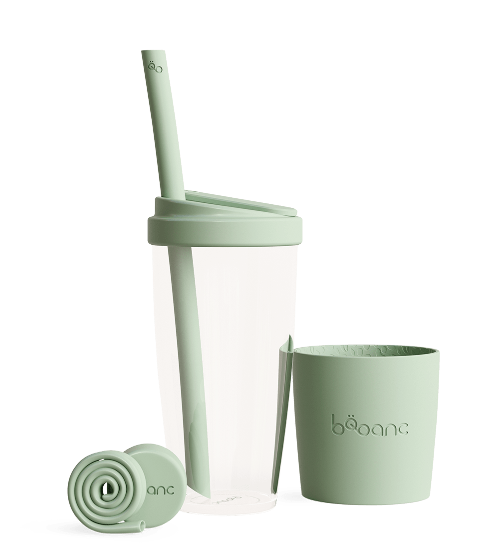 green tea 16 oz 500ml reusable cup and straw