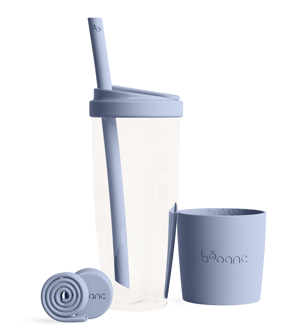 blue 24 oz 700ml reusable cup and straw