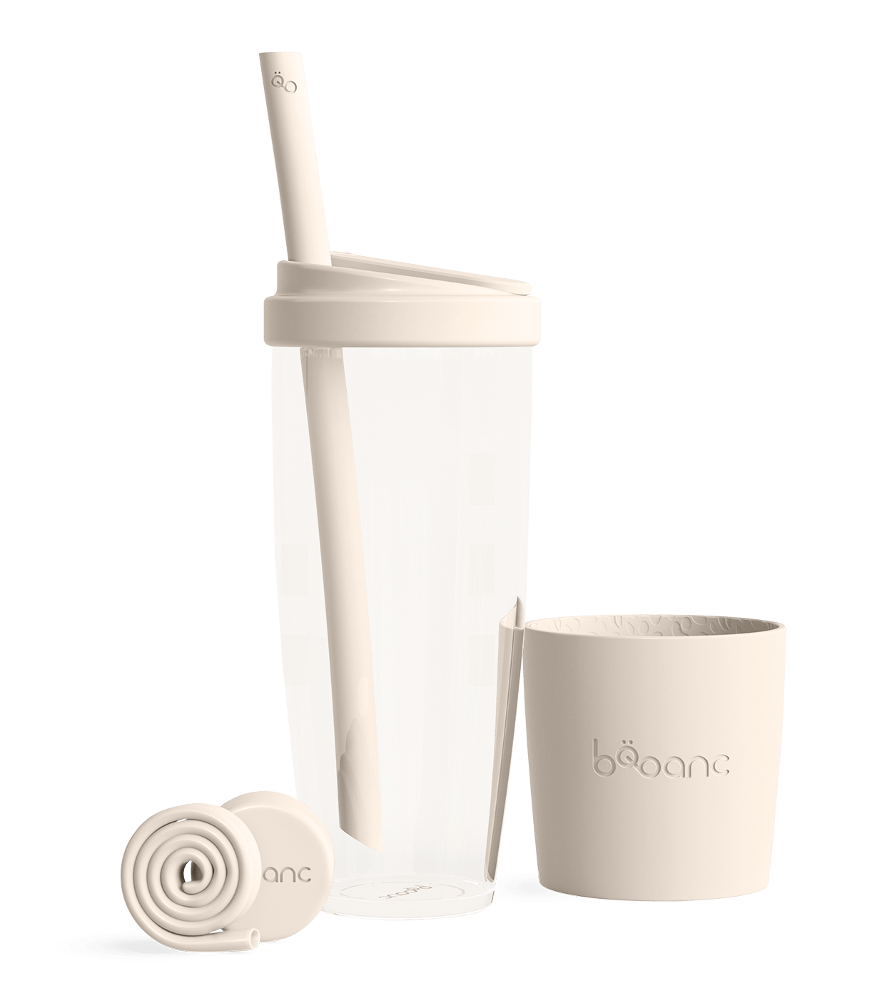 neutral beige cream white 24 oz 700ml reusable cup and straw